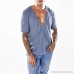 Deep V Neck T Shirt,Donci Vertical Stripes Fashion Slim Tees Solid Color Casual Summer New Men's Short Tops Blue B07Q445QYF